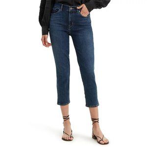 NWT Womens Size 6 6x22 1/2 Levi's Dark Blue Classic Sculpting Capri Jeans